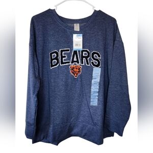 Chicago Bears Women's Large Sweatshirt Sleepwear Embroidered Blue Stretch NWT